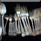 S01. Sterling silver and silverplate flatware. 